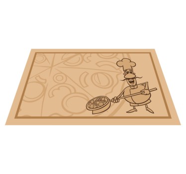 Children placemat chef with pizza - TenStickers