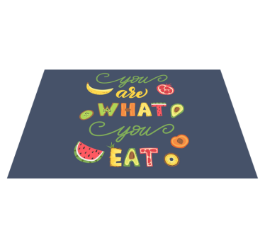 Placemat with quote colorful food inspiration - TenStickers