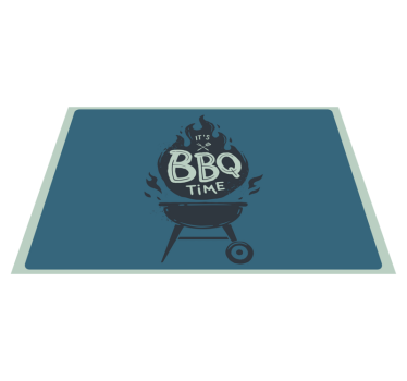 Placemat with quote bbq time flames - TenStickers