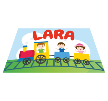Smiley train name Personalised table mats - TenStickers