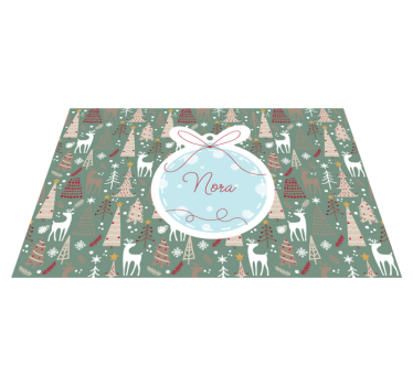 Christmas forest pattern xmas placemats - TenStickers