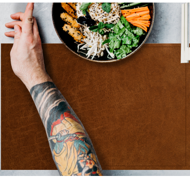 Brown leather effect textured vinyl placemats - TenStickers