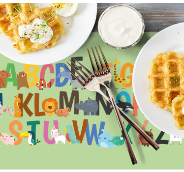 Children placemat animal alphabet display - TenStickers