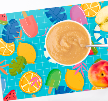 Children placemat fruit and ice cream design - TenStickers