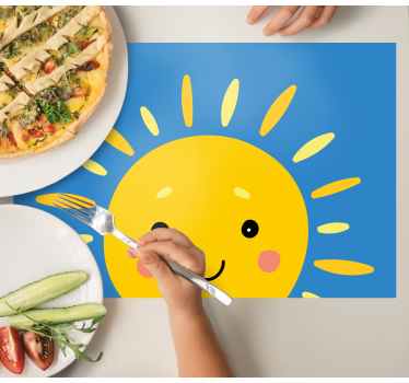 Children placemat smiling sun face - TenStickers