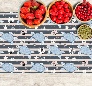 Children placemat turtle pattern joy - TenStickers
