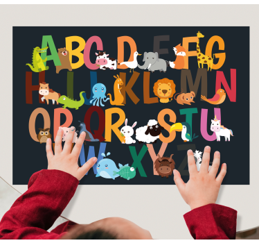 Children placemat with animal alphabet characters - TenStickers