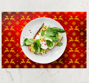 Christmas placemat red reindeer design - TenStickers
