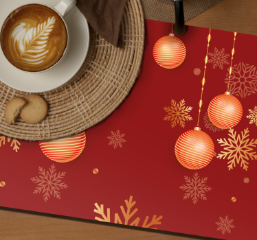 Christmas placemat with decorative holiday orbs - TenStickers