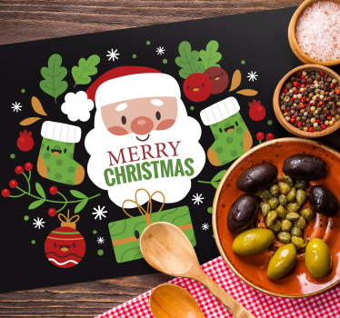 Christmas placemat with joyful santa design - TenStickers