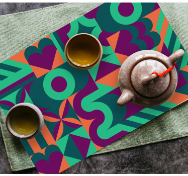 Coloured geometric pattern modern vinyl placemats - TenStickers