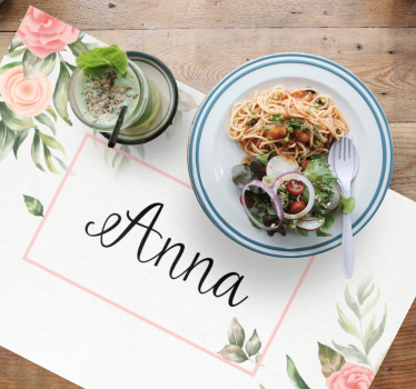 Customizable placemat floral design options - TenStickers
