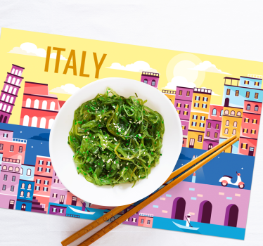 Customizable placemat vibrant italy cityscape - TenStickers
