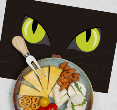frightful black halloween cat Halloween table mats - TenStickers