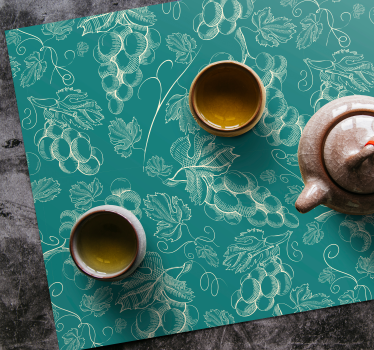 Grapes on turquoise original vinyl placemats - TenStickers
