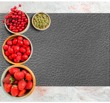 Grey leather effect textured vinyl placemats - TenStickers