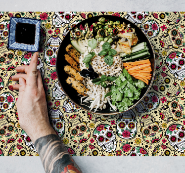 Halloween placemat colorful skull design - TenStickers
