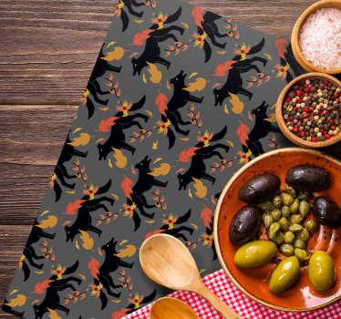 Halloween placemat foxes and flames - TenStickers