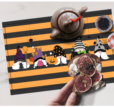 Halloween placemat gnome halloween hats - TenStickers