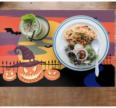 Halloween placemat pumpkin nightmare design - TenStickers