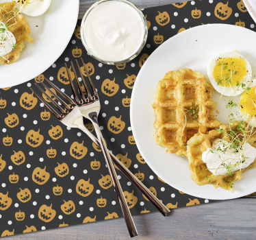 Halloween placemat pumpkin pattern design - TenStickers