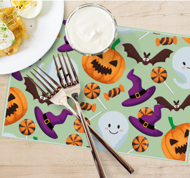 Halloween placemat with colorful halloween designs - TenStickers