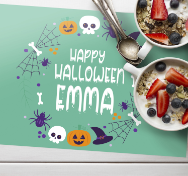 Halloween placemat with halloween themed design - TenStickers