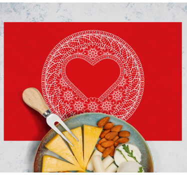 Heart Mandala original vinyl placemats - TenStickers