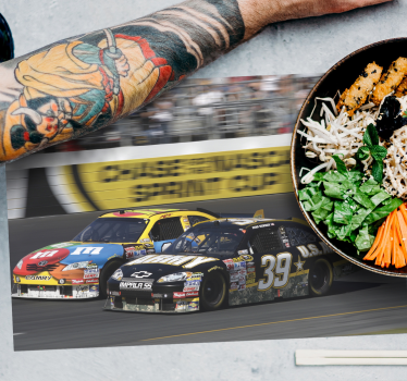 Nascar race cars table mat - TenStickers