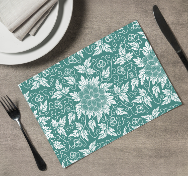 Old fashioned floral ornament vinyl placemats - TenStickers