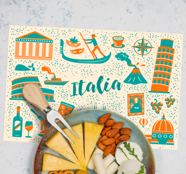 Original placemat culinary italian scene - TenStickers