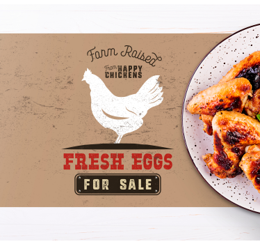 Original placemat farm fresh chicken - TenStickers
