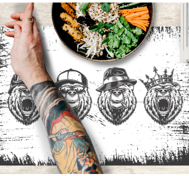 Original placemat stylish bear portraits - TenStickers