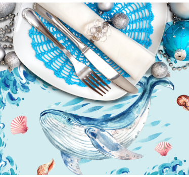 Original placemat whale ocean theme - TenStickers