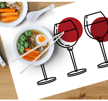 Original placemat wine glasses set - TenStickers