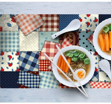 Patchwork fabric layout placemat - TenStickers
