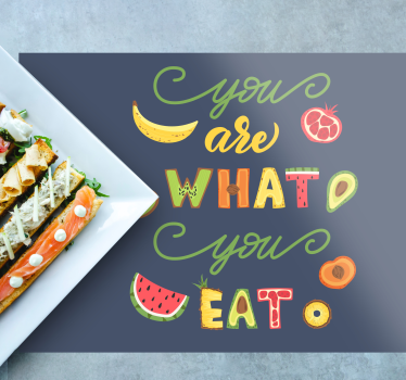 Placemat with quote colorful food inspiration - TenStickers