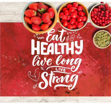 Placemat with quote eat healthy live strong - TenStickers