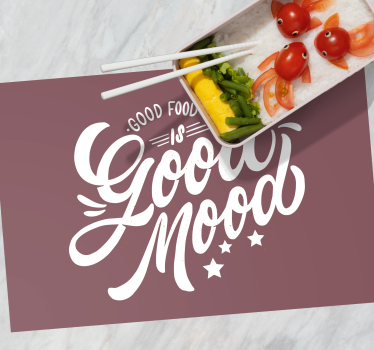 Placemat with quote good food mood - TenStickers