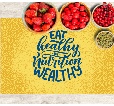 Placemat with quote healthy eating abundance - TenStickers