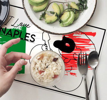 Placemat with quote i love naples design - TenStickers