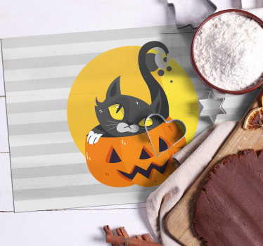 Pumpkins & black cat children vinyl placemats - TenStickers