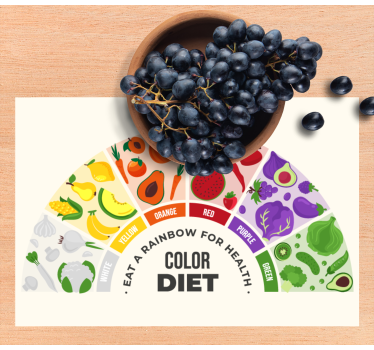 Rainbow food cart quote vinyl placemats - TenStickers