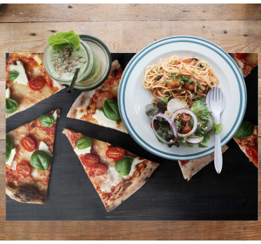 Restaurant placemat sliced pizza design - TenStickers