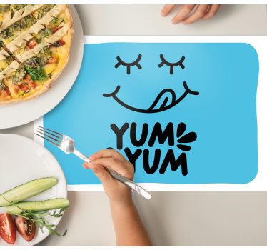 Yum yum words lettering home vinyl placemats - TenStickers