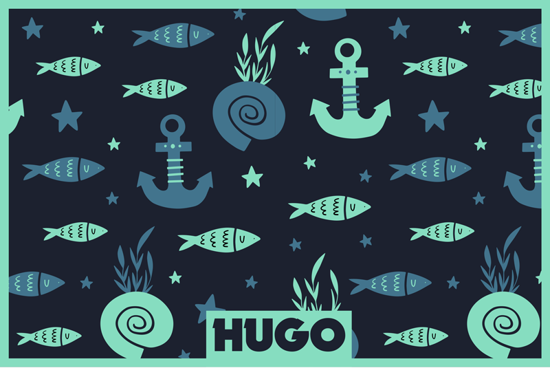 Children placemat nautical fish design - TenStickers