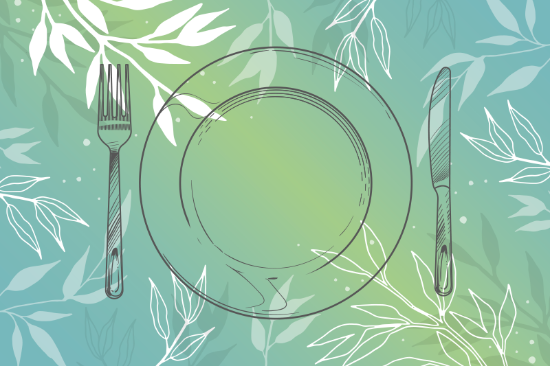 Leafy pattern base placemat - TenStickers
