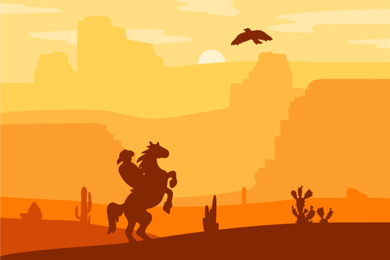 Original placemat silhouetted cowboy design - TenStickers