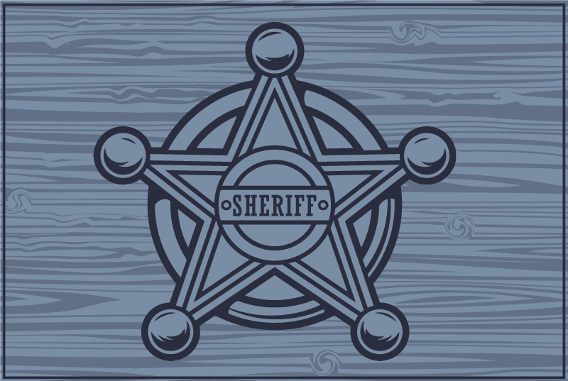 Customizable placemat sheriff star badge - TenStickers