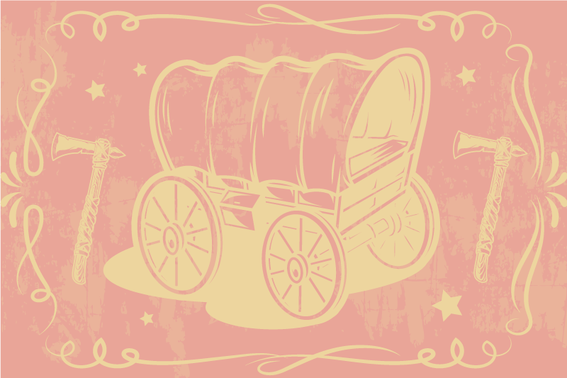 Original placemat vintage wagon illustration - TenStickers